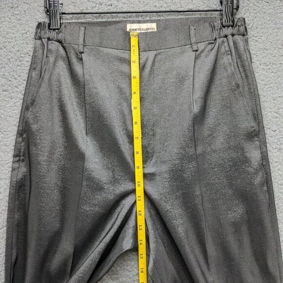 Vtg Jennifer Roberts Dress Pants Womens Metallic Grey High Rise Pleated Size S - Picture 9 of 12